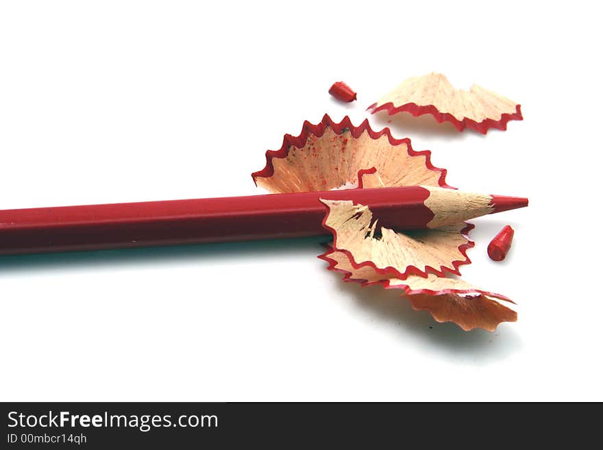 Pencil Shavings isolated in white background