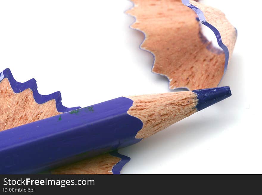 Pencil Shavings isolated in white background