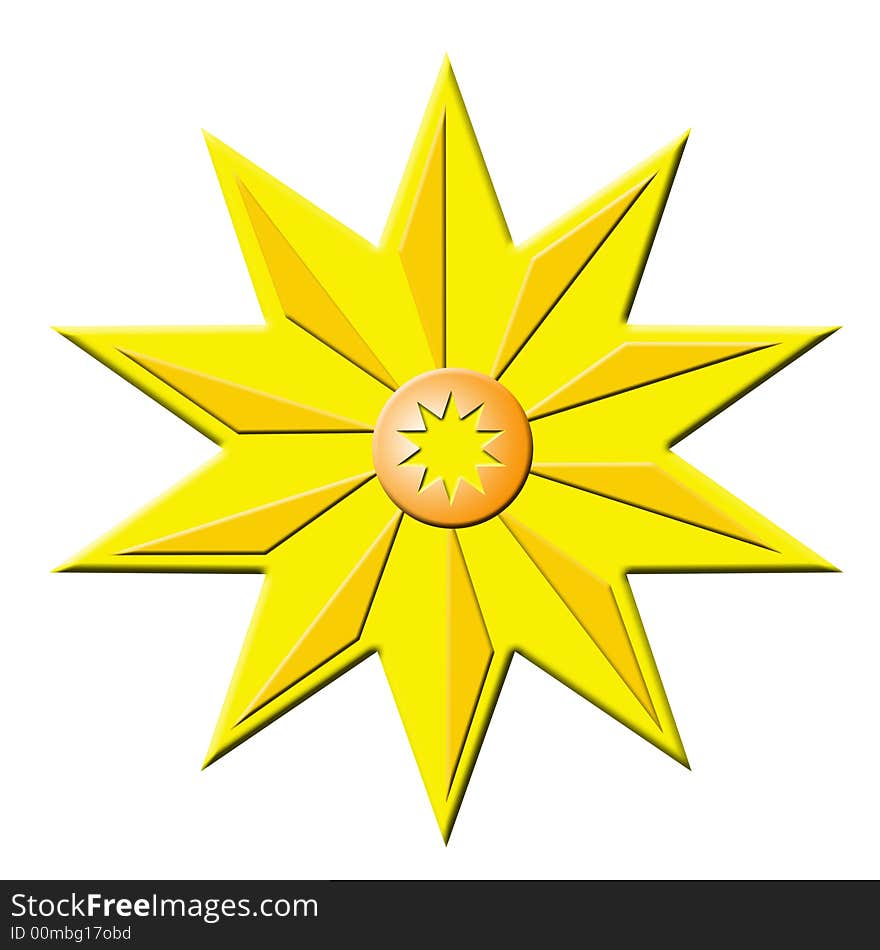 A golden plastic christmas star, useful for print and web. A golden plastic christmas star, useful for print and web