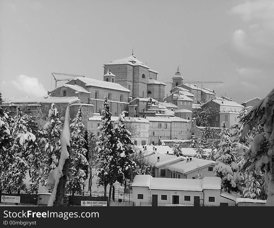 A landscape afted the snow has falled down. A landscape afted the snow has falled down