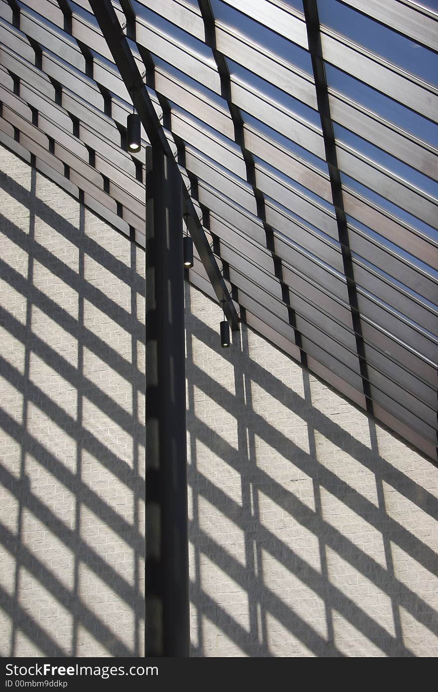 Angular shadows in a modern building interior. Angular shadows in a modern building interior