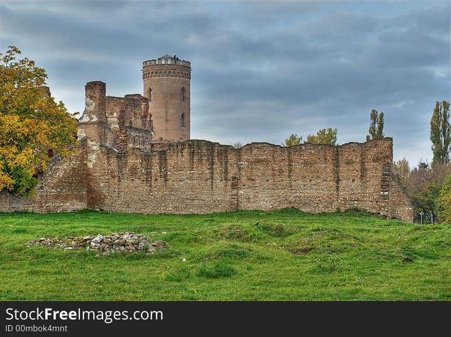 Targoviste city ancient walls and guard tower - Romania. Targoviste city ancient walls and guard tower - Romania