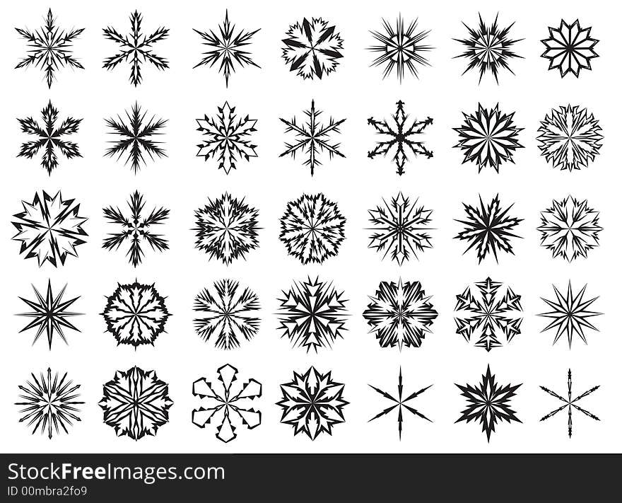 35 different snowflakes