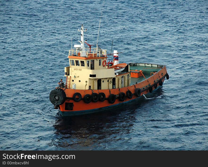 Boat in Rhodes sea (Greece )