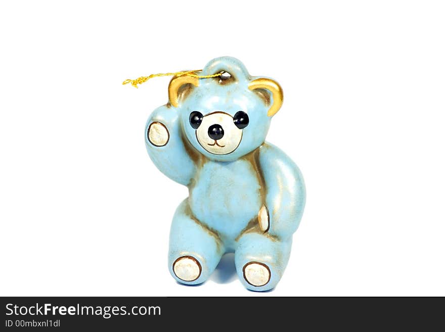 An old toy of smiling bear for decorating christmas tree. An old toy of smiling bear for decorating christmas tree