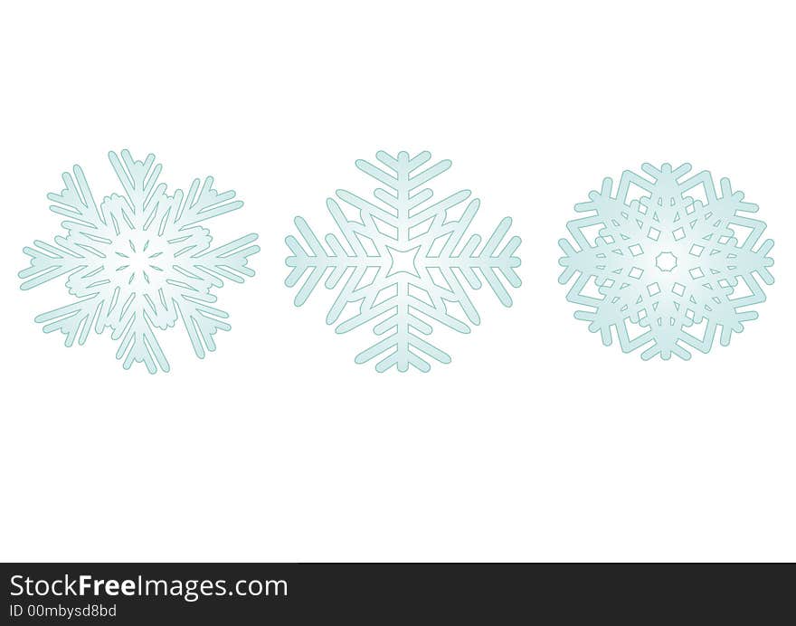 Three snowflakes