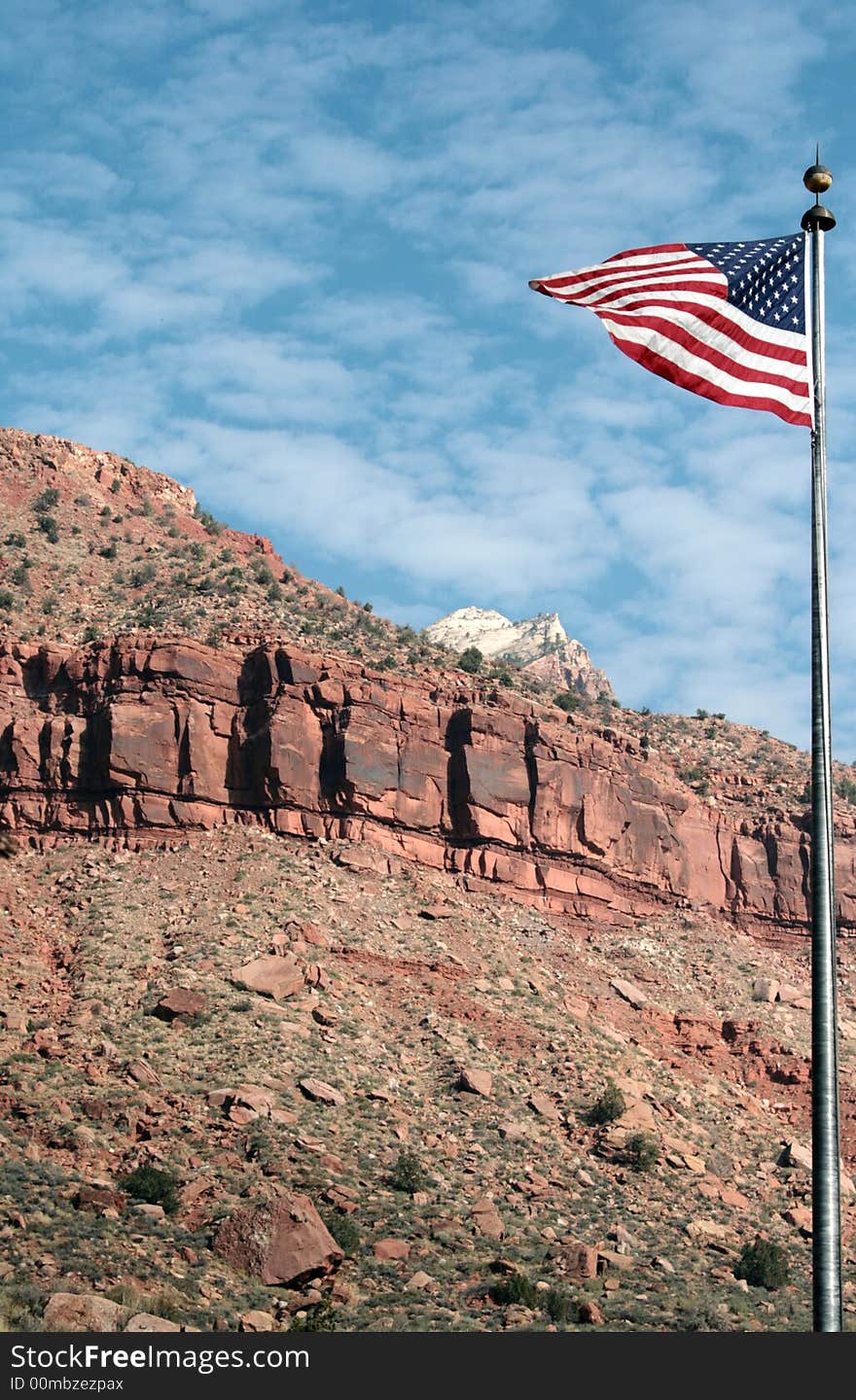 Patriotic mountain view