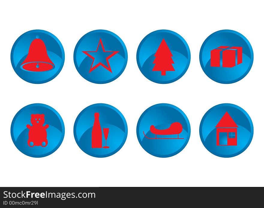 Red & blue christmas icons