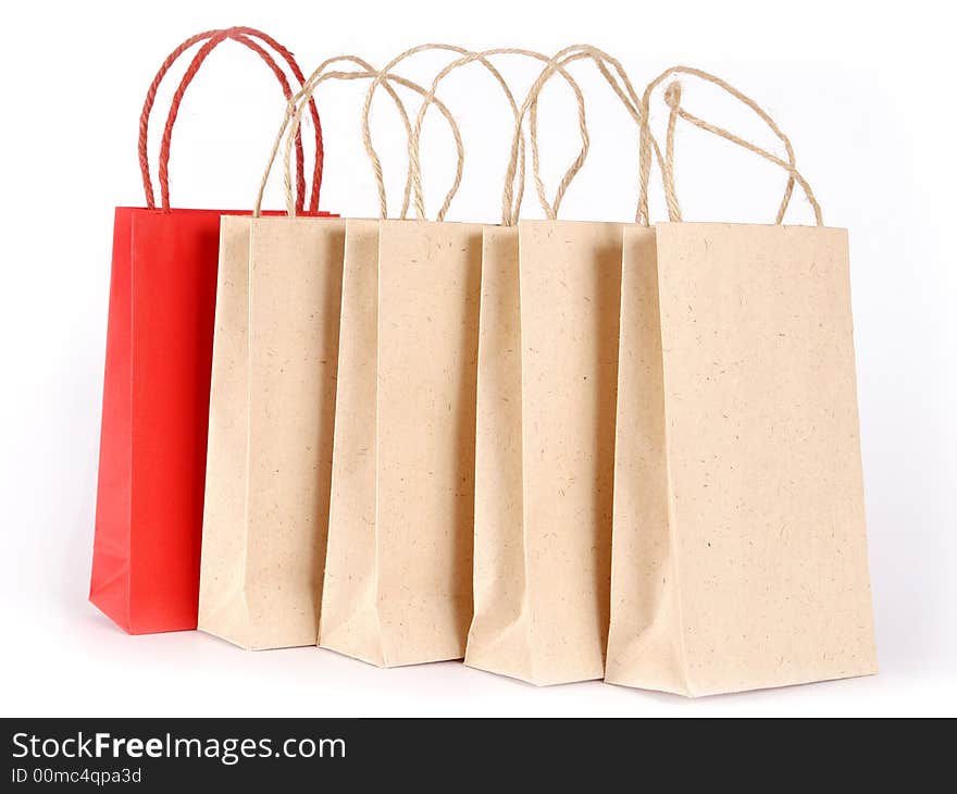 Bags for purchases on a white background. Bags for purchases on a white background.