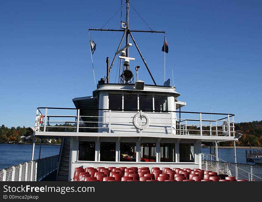 This is a photo of a boat taken in the fall.