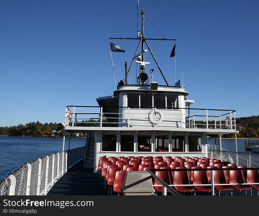 This is a photo of a boat taken in the fall.