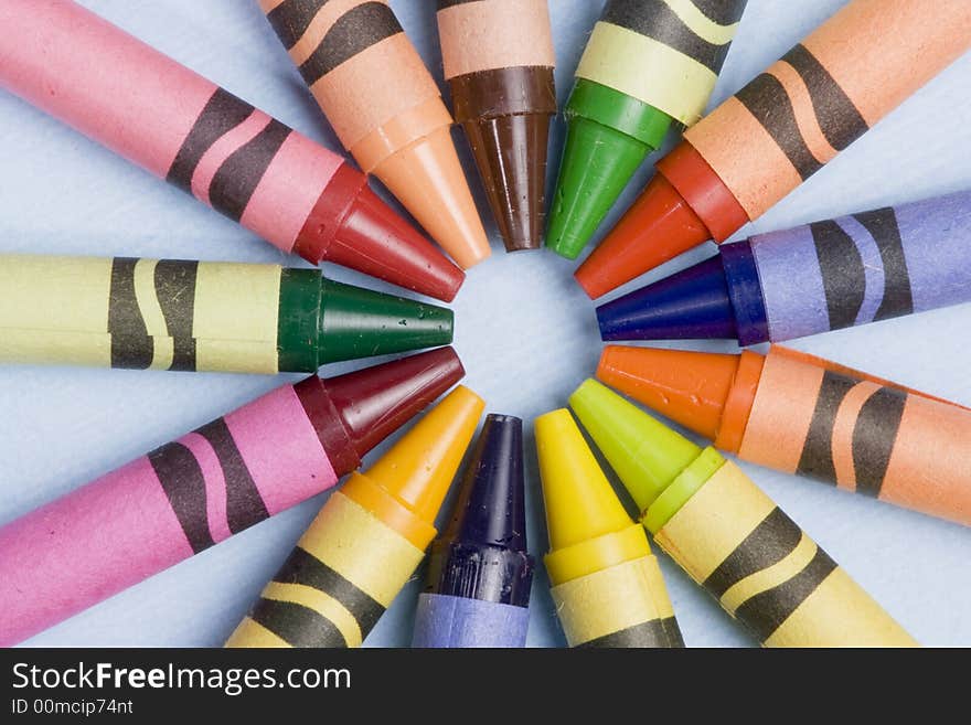 Circle of crayons