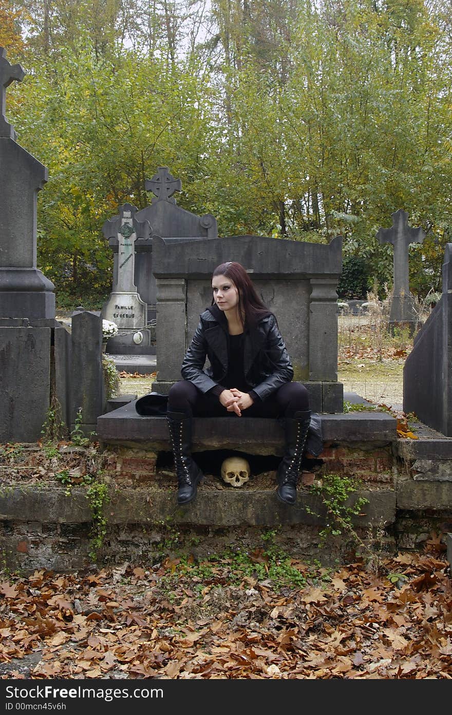 Woman In Cemetery