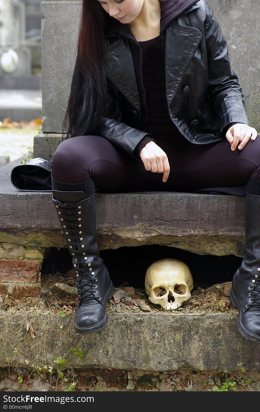 Woman In Cemetery