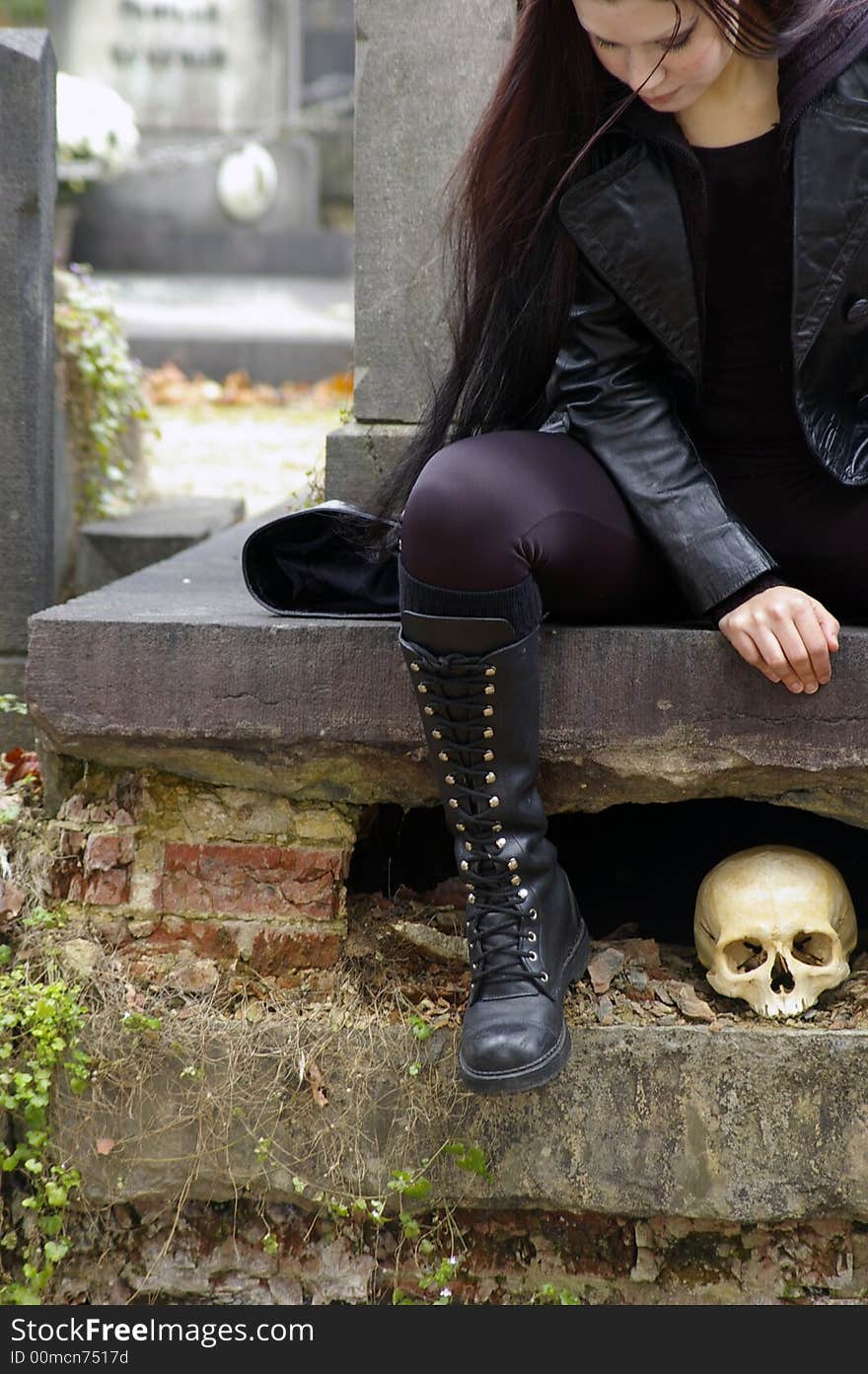 Woman In Cemetery