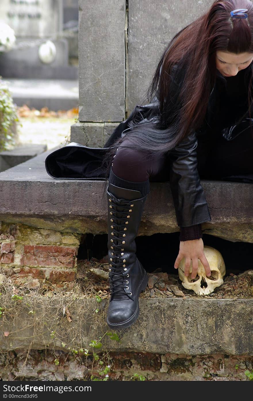 Woman In Cemetery