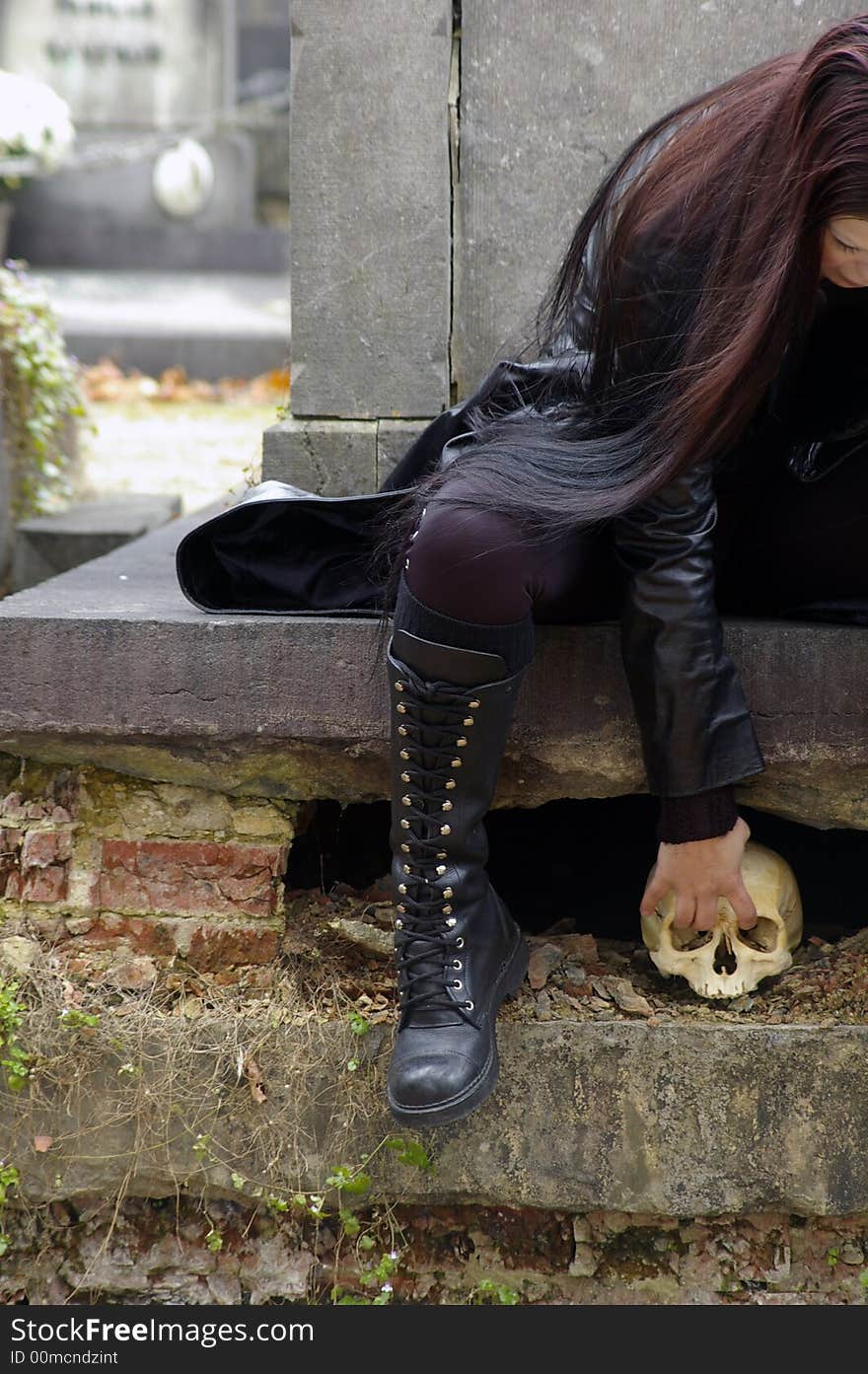 Woman In Cemetery