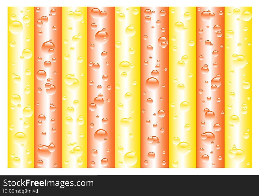 Illustration of water bubbles, yellow, orange