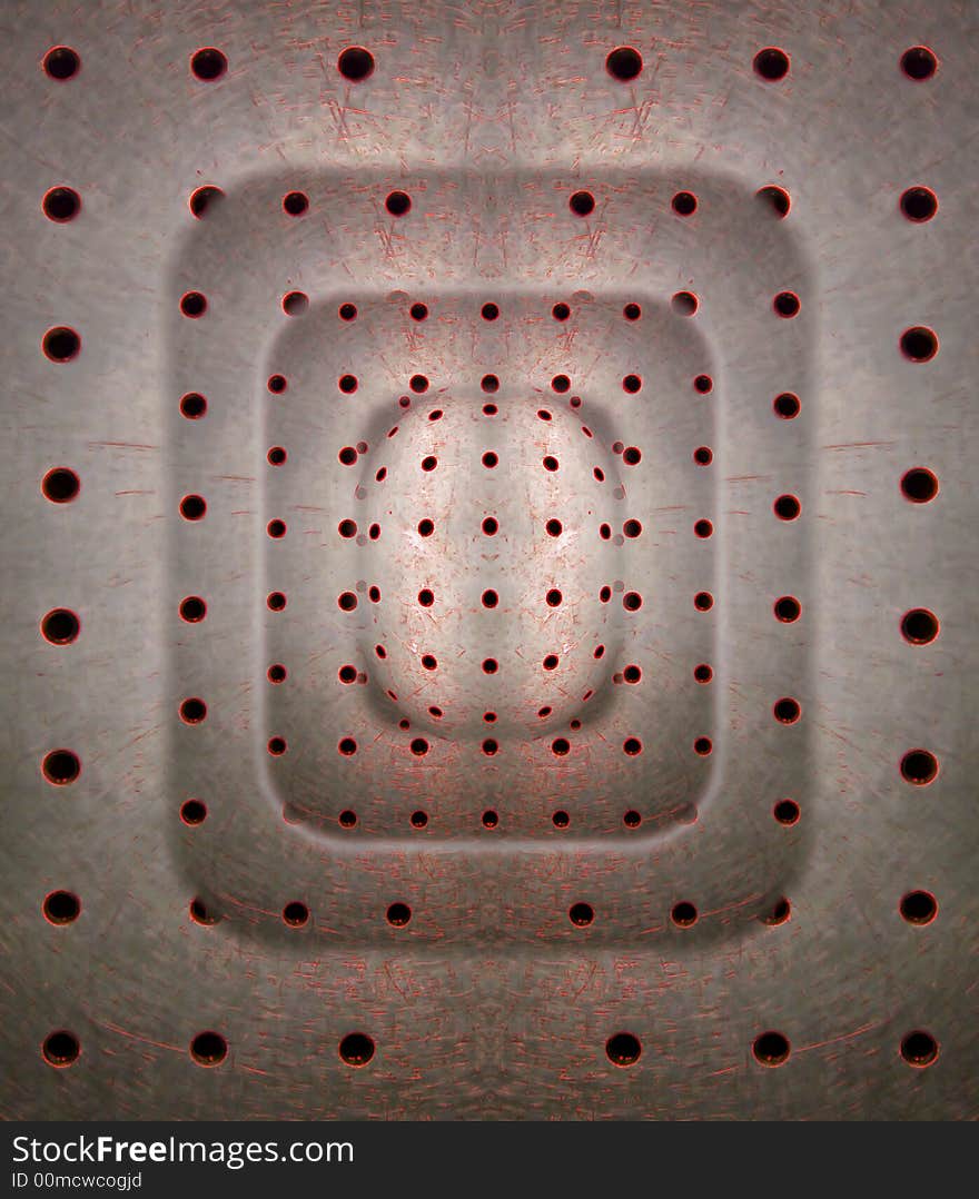 Kaleidoscopic pattern of metallic optical stage with holes. Kaleidoscopic pattern of metallic optical stage with holes