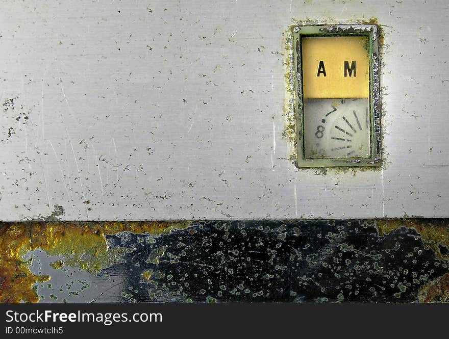 Close up of old am radio