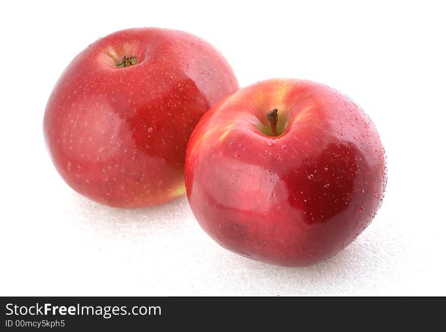 Two apples isolated on the white