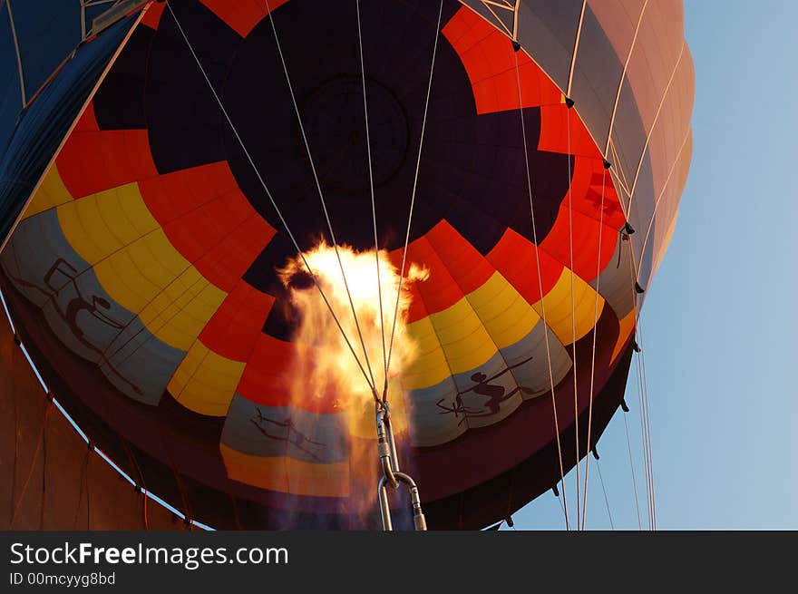 Detail of hot balloon nozzle flame