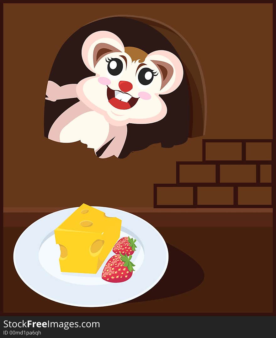 Illustration of Rat peeping into the food. Illustration of Rat peeping into the food.