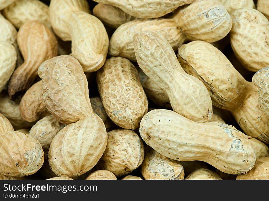 Close-up of lots of peanuts for backgrounds