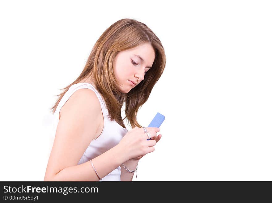 Young Girl Polishing Nails