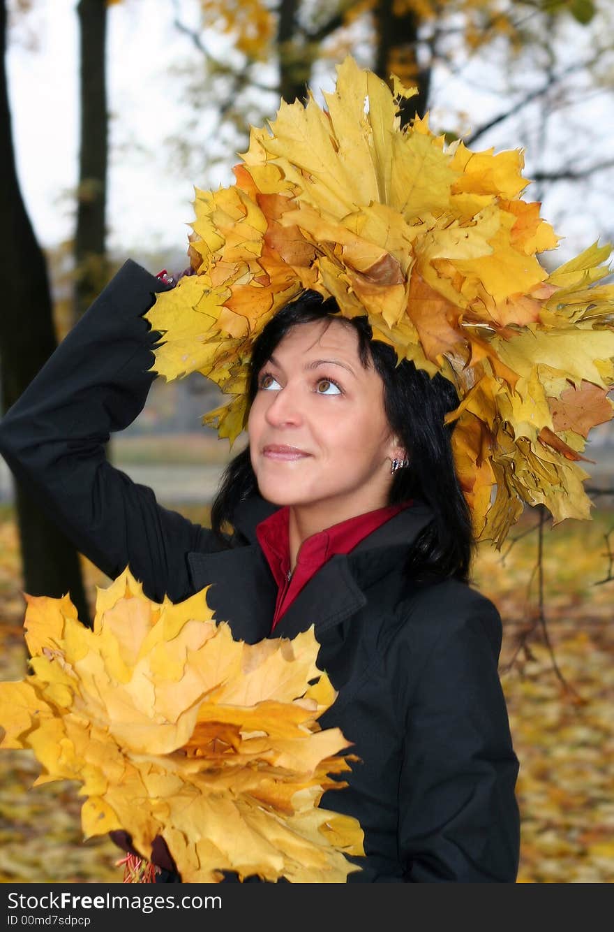 Young woman and autumn