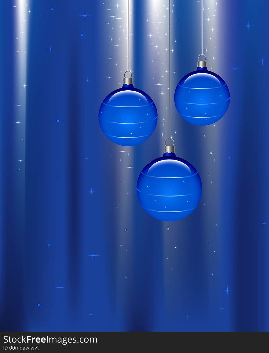 Shiny Christmas balls on stars background, illustration. Shiny Christmas balls on stars background, illustration