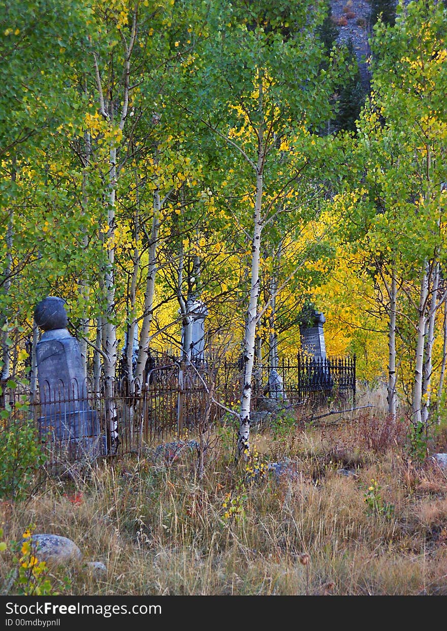 Historic Cemetery In Fall