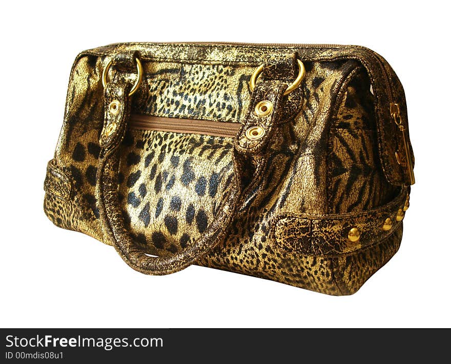 Golden womanish handbag