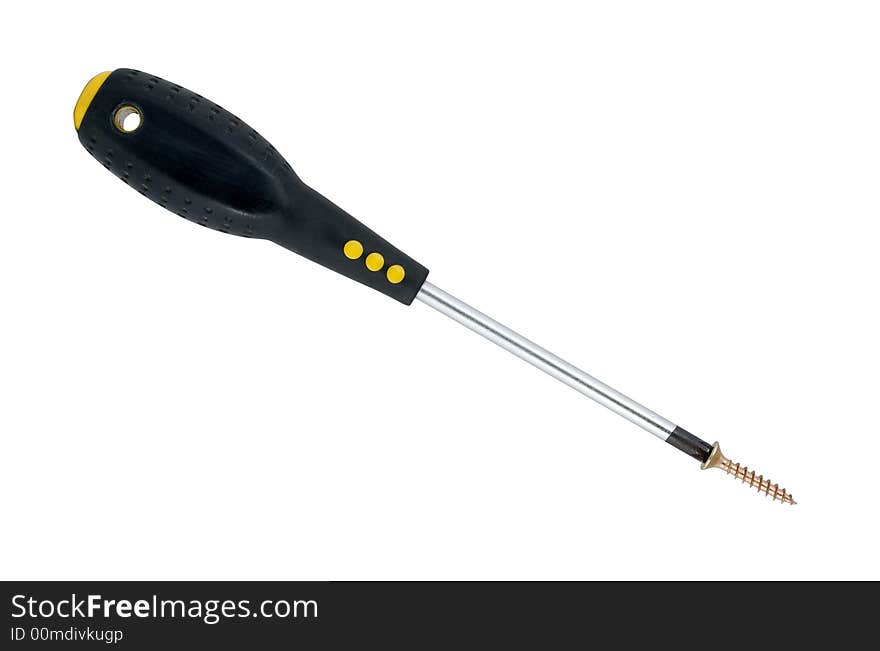 Screwdriver and wood screw