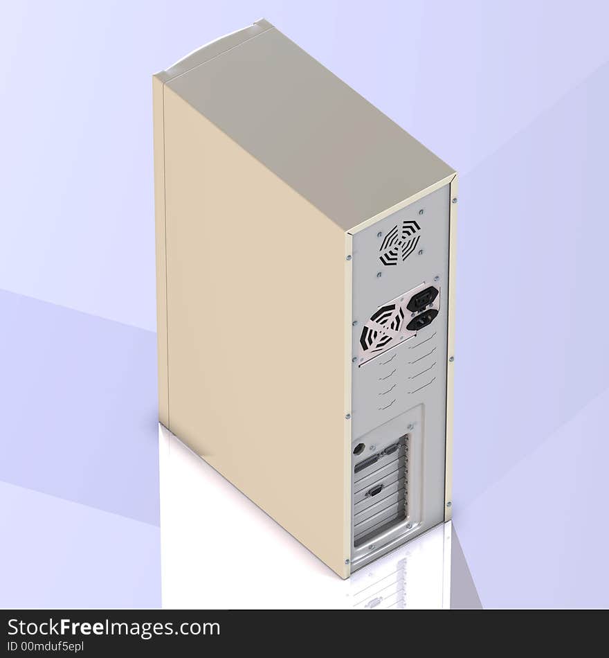 Rendered Image of a PC -. Frontside
Image contains a Clipping Path / Cutting Path for the main object