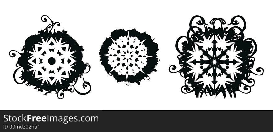 Grunge Snowflakes