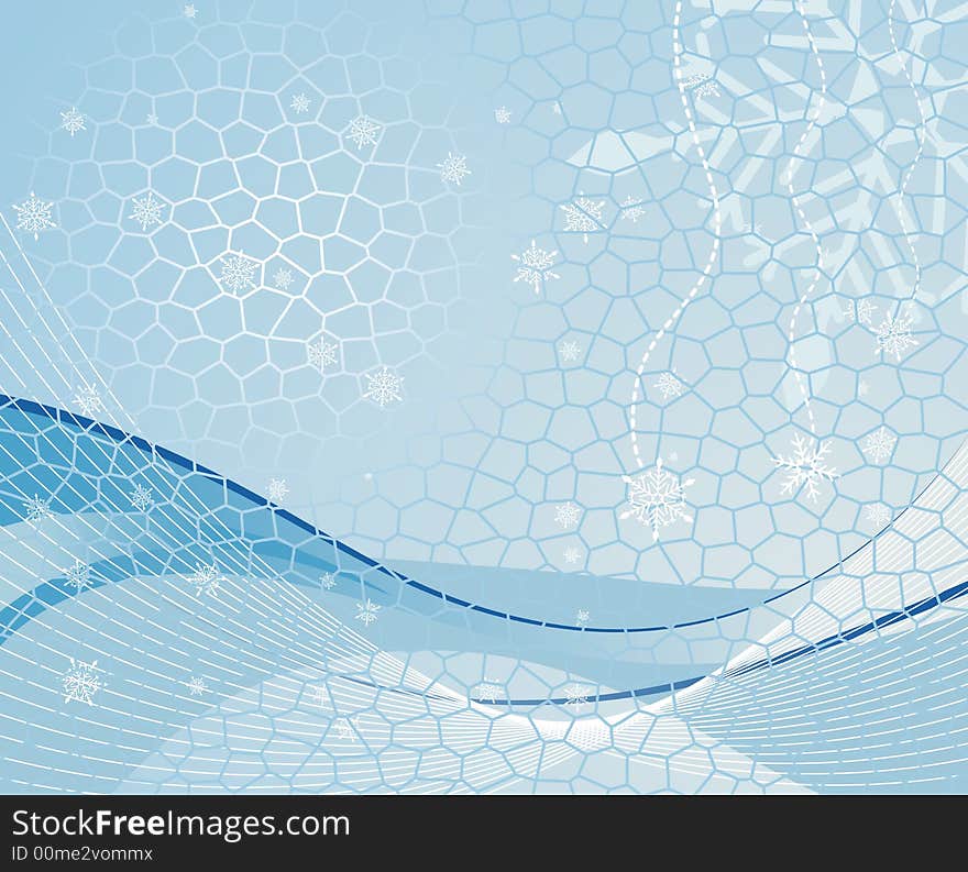 Abstract christmas background with waves, element for design, vector illustration