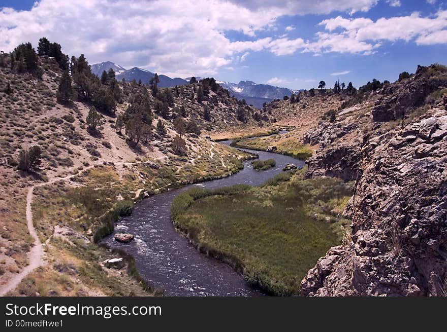 River Through The High Lands Of California. River Through The High Lands Of California