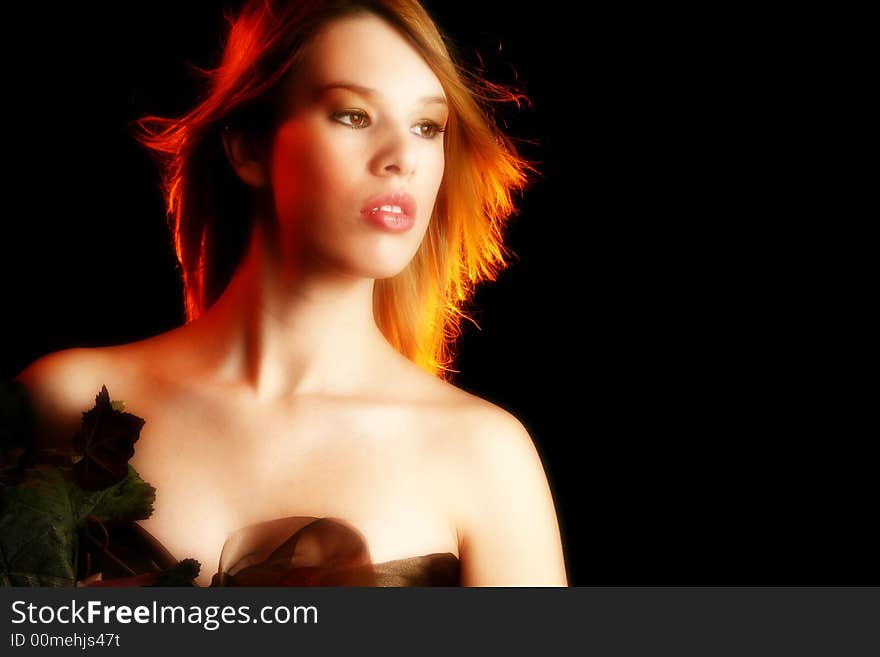 Beautiful Hispanic woman over black background. Beautiful Hispanic woman over black background.