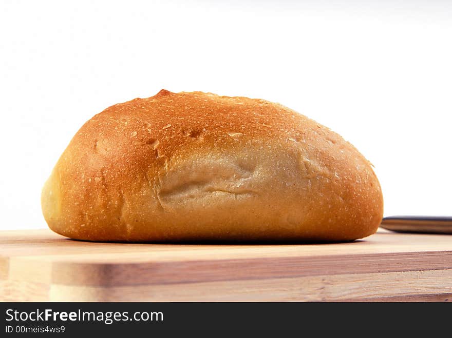 Breakfast baguette on a white background. Breakfast baguette on a white background