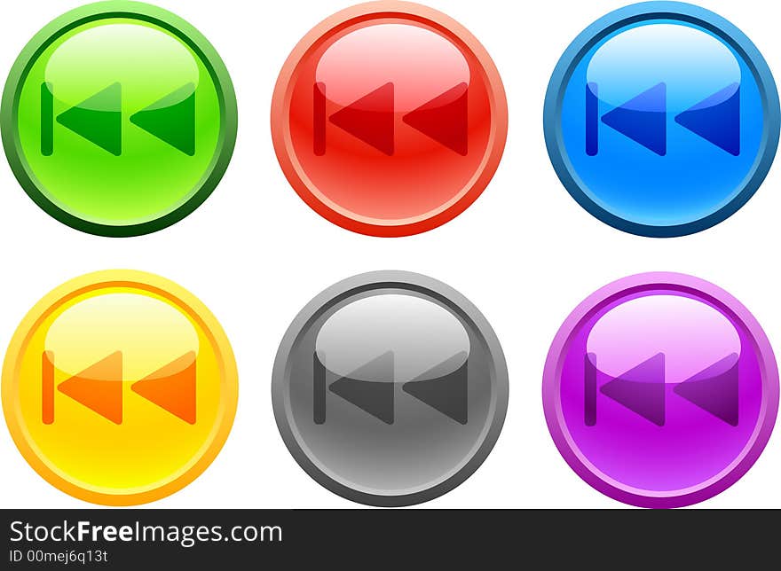 6 high-detailed buttons. Previous. Vector illustration. 6 high-detailed buttons. Previous. Vector illustration.