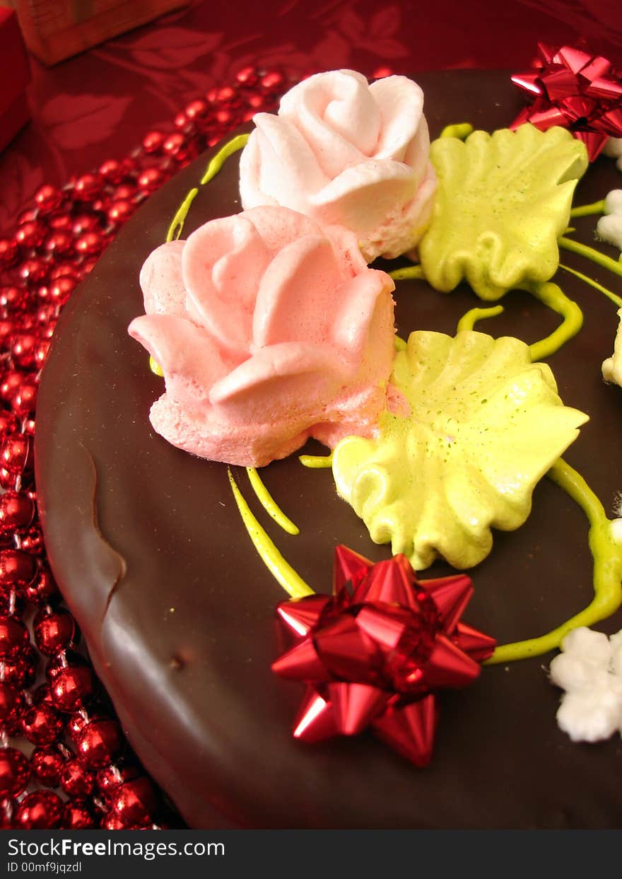 Birthday cake with flowers