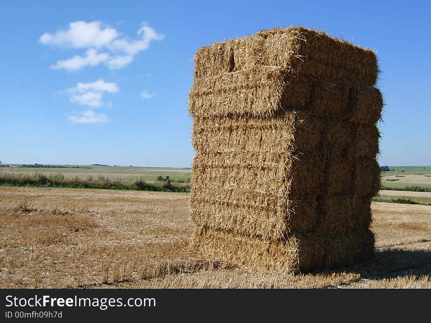 Haystack leaning in a field. Haystack leaning in a field