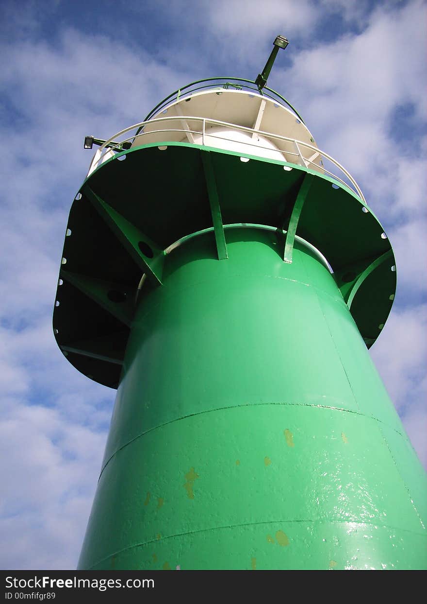 Light house at the port entrance of Rostock / Warnemunde. Light house at the port entrance of Rostock / Warnemunde