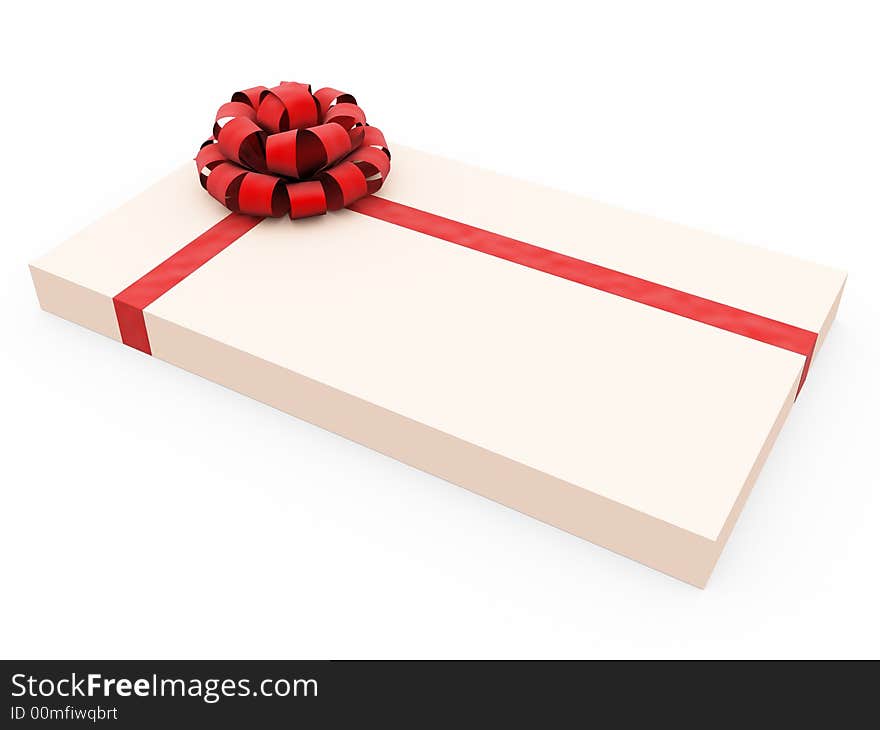 Gift box whith red ribbon and bow