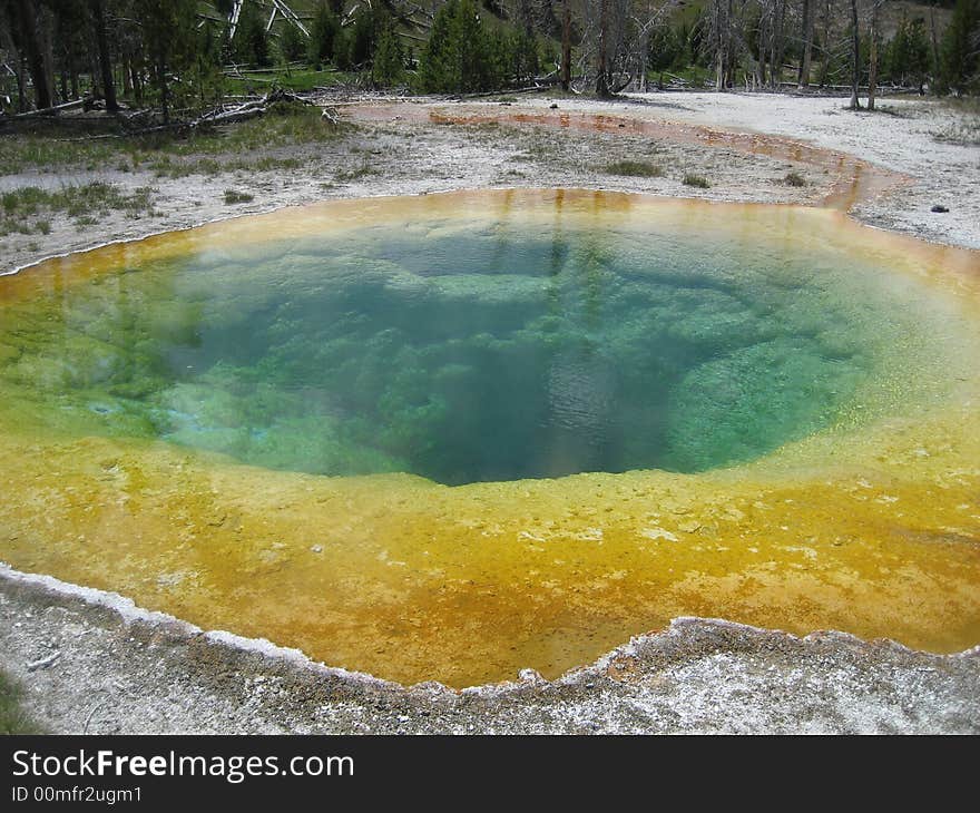 The Picture of Morning Glory Pool was taken in Yellowstone National Park.