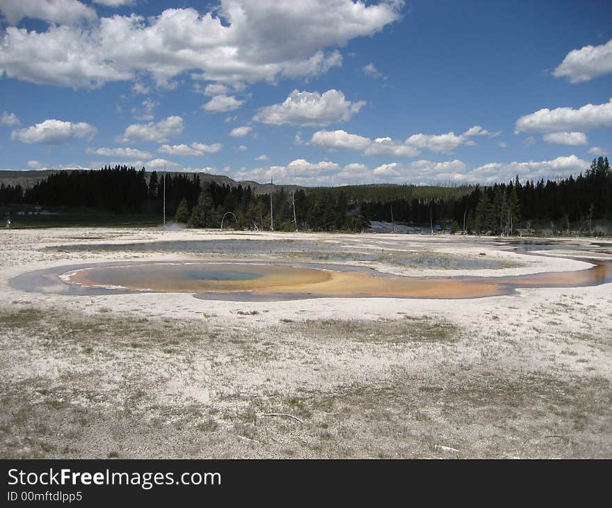 The Picture of Chromatic Pool was taken in Yellowstone National Park.