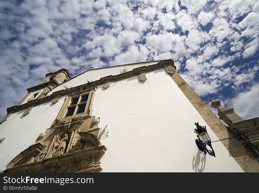 White church and blue sky