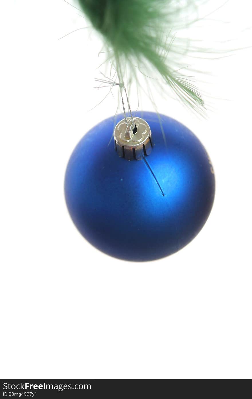 Dark blue New Year's toy on a white background