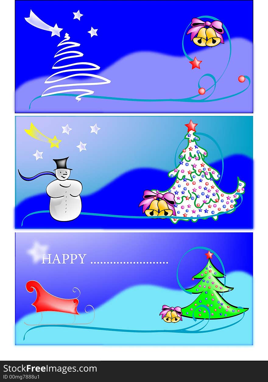 Fantasy Christmas banner decoration, post card. Fantasy Christmas banner decoration, post card